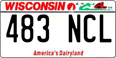 WI license plate 483NCL