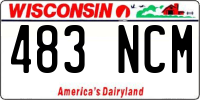 WI license plate 483NCM
