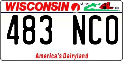 WI license plate 483NCO