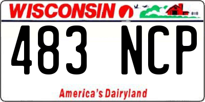 WI license plate 483NCP