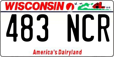 WI license plate 483NCR