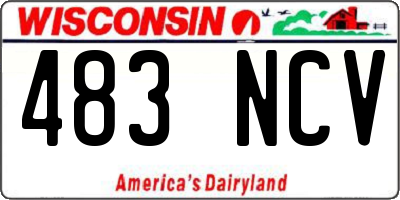 WI license plate 483NCV