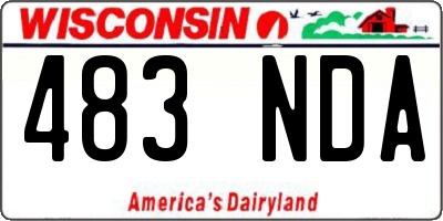 WI license plate 483NDA
