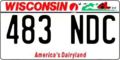 WI license plate 483NDC