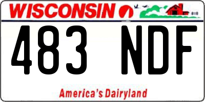 WI license plate 483NDF