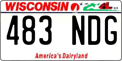 WI license plate 483NDG