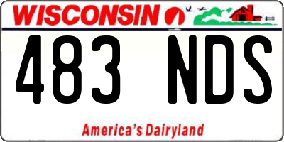 WI license plate 483NDS
