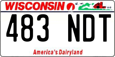 WI license plate 483NDT