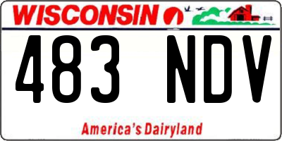WI license plate 483NDV