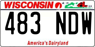 WI license plate 483NDW