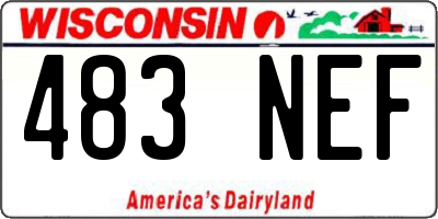 WI license plate 483NEF