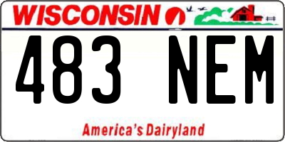 WI license plate 483NEM