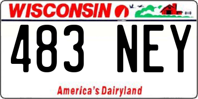 WI license plate 483NEY
