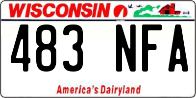 WI license plate 483NFA
