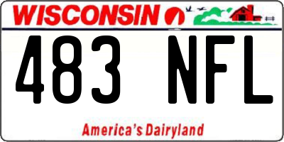 WI license plate 483NFL
