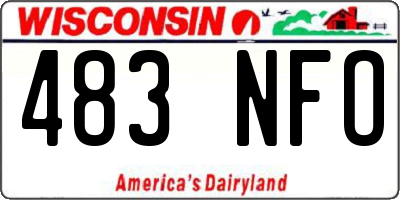 WI license plate 483NFO