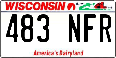 WI license plate 483NFR