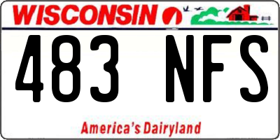 WI license plate 483NFS