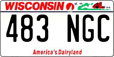 WI license plate 483NGC