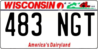 WI license plate 483NGT