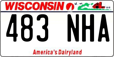 WI license plate 483NHA
