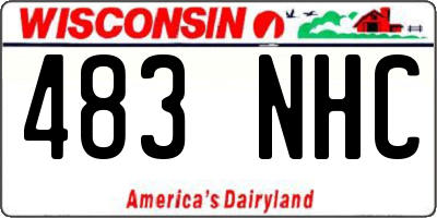 WI license plate 483NHC