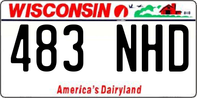 WI license plate 483NHD