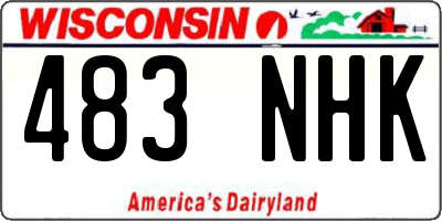 WI license plate 483NHK