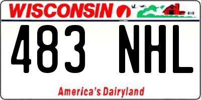 WI license plate 483NHL