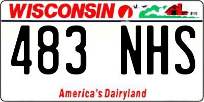 WI license plate 483NHS
