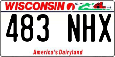 WI license plate 483NHX