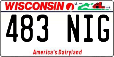 WI license plate 483NIG