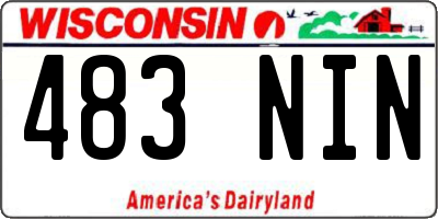 WI license plate 483NIN