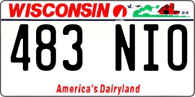 WI license plate 483NIO