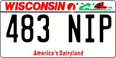 WI license plate 483NIP