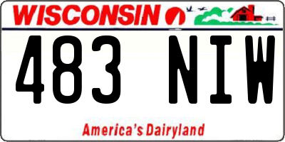 WI license plate 483NIW