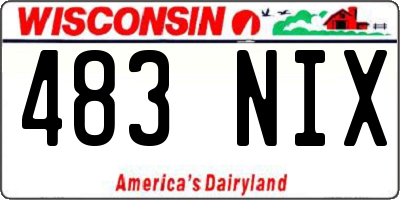 WI license plate 483NIX