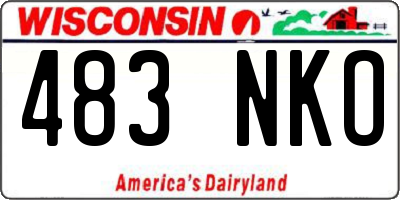 WI license plate 483NKO