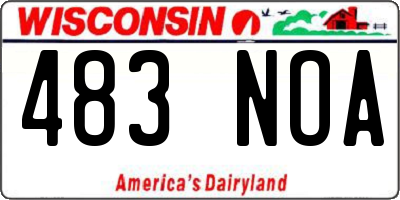 WI license plate 483NOA