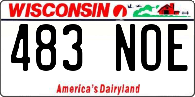 WI license plate 483NOE