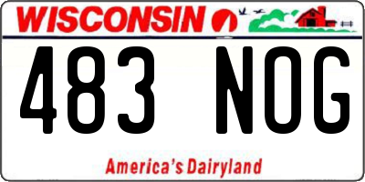 WI license plate 483NOG