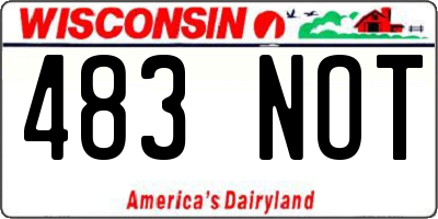WI license plate 483NOT
