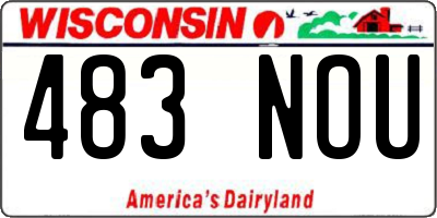 WI license plate 483NOU