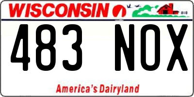WI license plate 483NOX