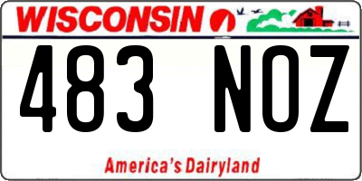 WI license plate 483NOZ