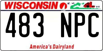 WI license plate 483NPC