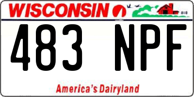 WI license plate 483NPF