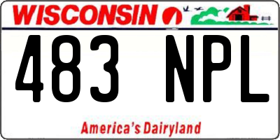 WI license plate 483NPL