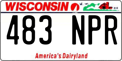WI license plate 483NPR
