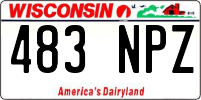 WI license plate 483NPZ